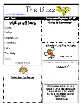 Free Weekly Newsletter Templates For Teachers