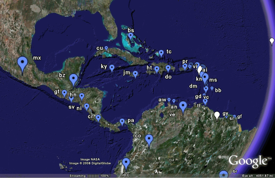 Google Maps Caribbean