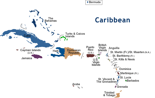 Google Maps Caribbean