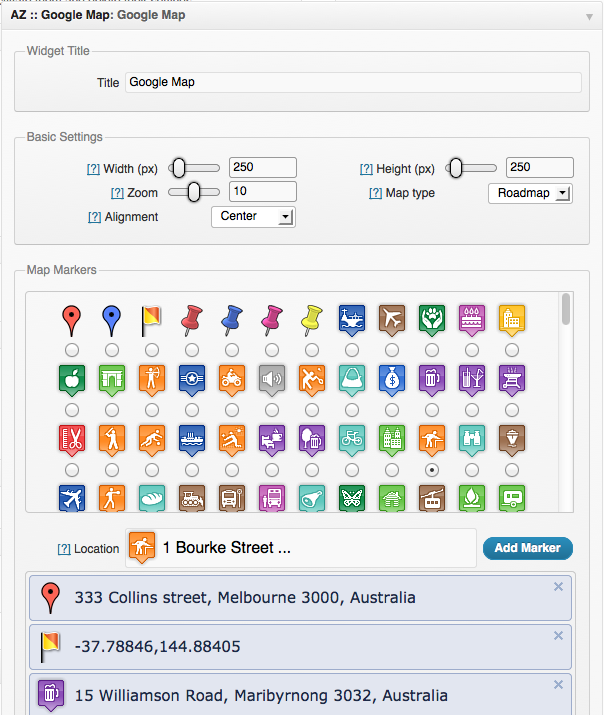 Google Maps Icons List