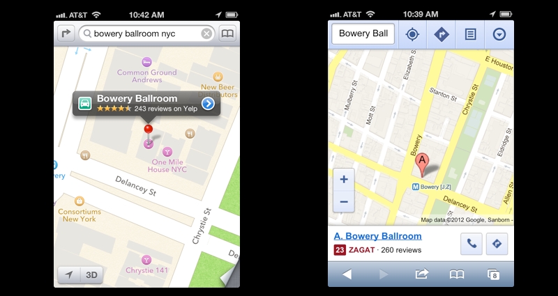 Google Maps Vs Apple Maps Comparison