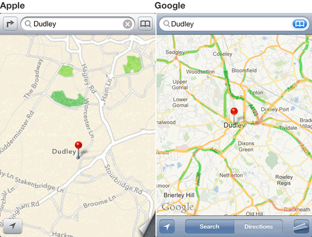 Google Maps Vs Apple Maps Comparison