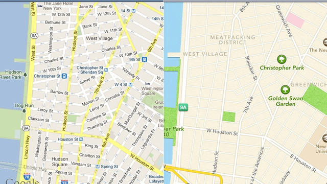 Google Maps Vs Apple Maps Comparison