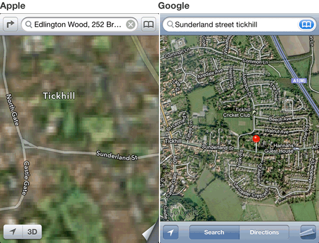 Google Maps Vs Apple Maps Ios 6