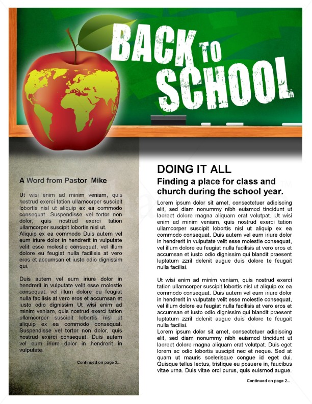Newsletter Templates For School