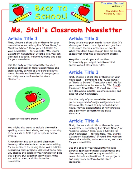 Newsletter Templates For Teachers Free