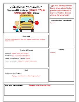 Newsletter Templates For Teachers Kindergarten