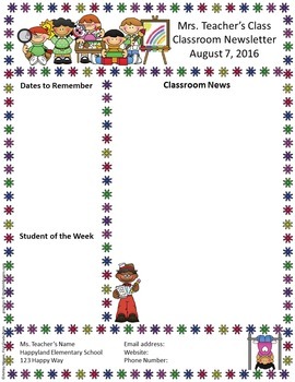 Newsletter Templates For Teachers Word