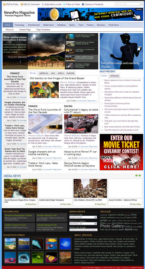 Newspaper Front Page Layout