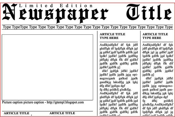 Newspaper Front Page Template Free Download