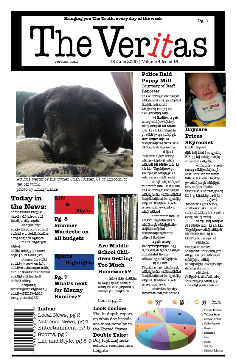 Newspaper Front Page Template Indesign