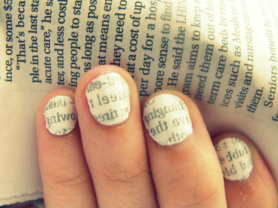 Newspaper Nails Tutorial Without Alcohol