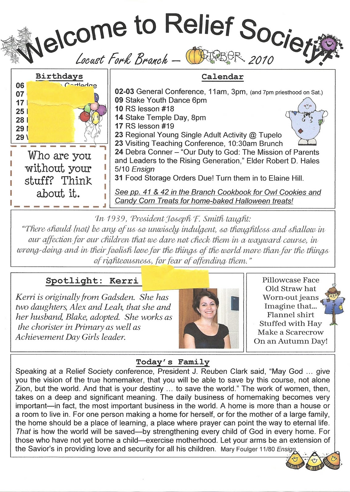 Preschool Newsletter Ideas For November