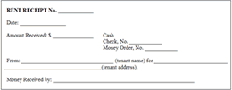 Rent Deposit Receipt Form