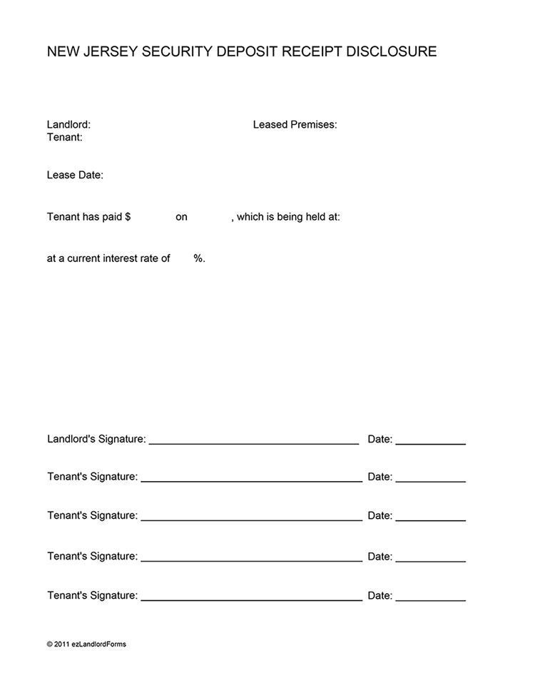 Rent Deposit Receipt Template