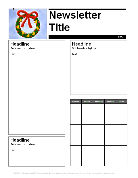 School Newsletter Templates Free